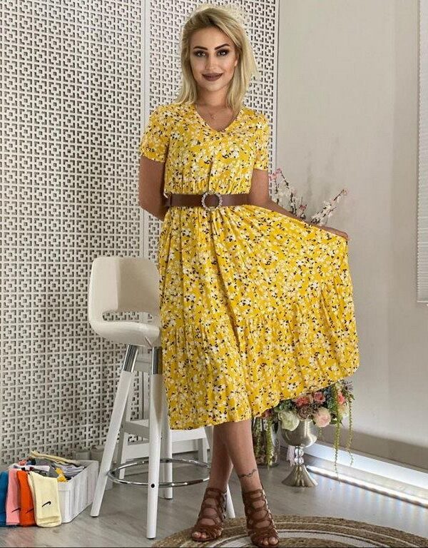 Sarı Çörekotu Elbise